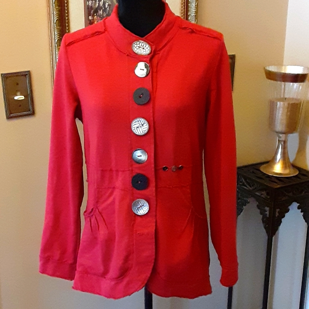 Neon Buddha Patchwork Large Button Boho Jacket 8 … - image 1